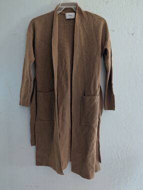 Wilfred Long Open-Front Pocket Cardigan Cardigan - Brown